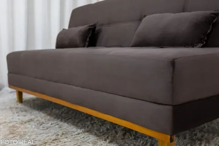 Sofá Cama Aurora Marrom - Foto 5