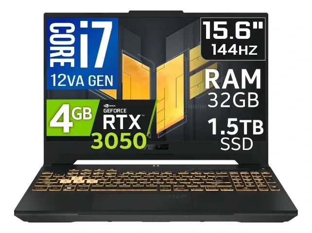 Asus TUF F15 32GB RAM 1.5TB SSD i7 RTX 3050