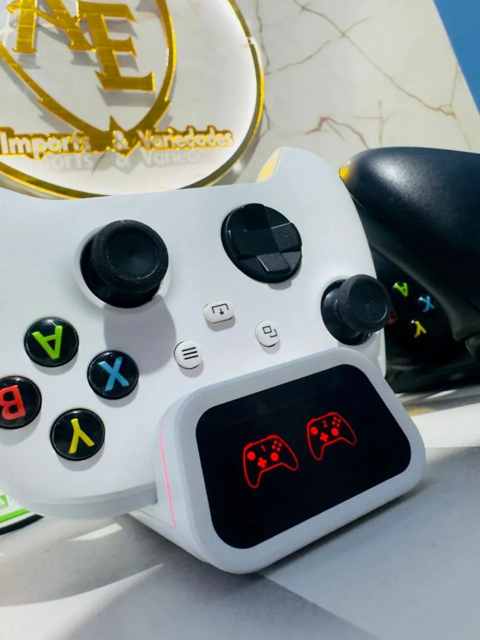 Kit Base + 2 baterias controles Xbox One S e sereis S - Foto 5