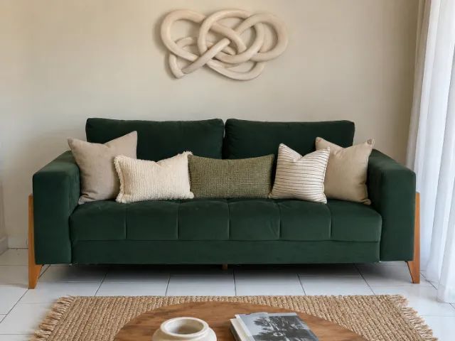 Sofá Verde de Sala de Estar - Foto 2