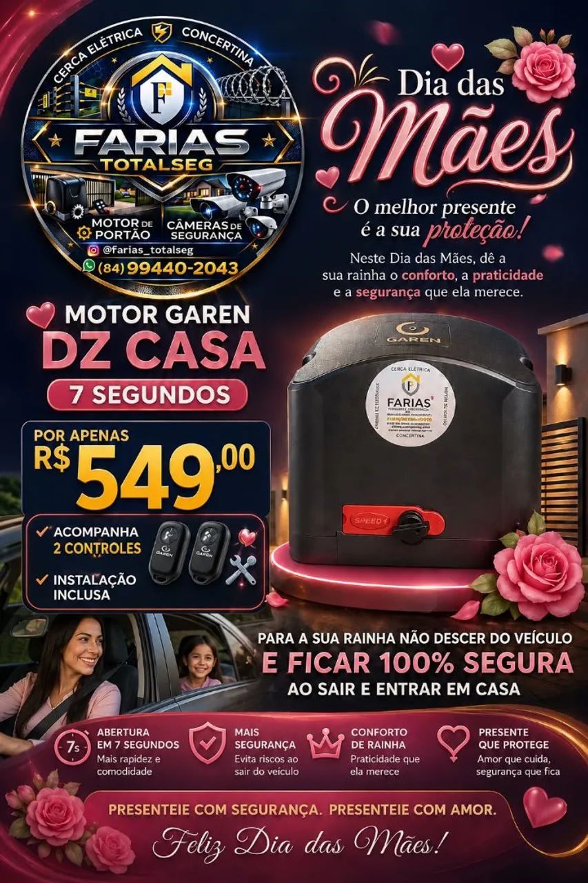 Motor de portão Garen 7 segundos (NOVO)