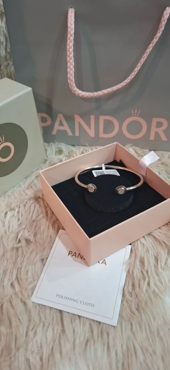pulseira pandora prata ajustável nova - Foto 3