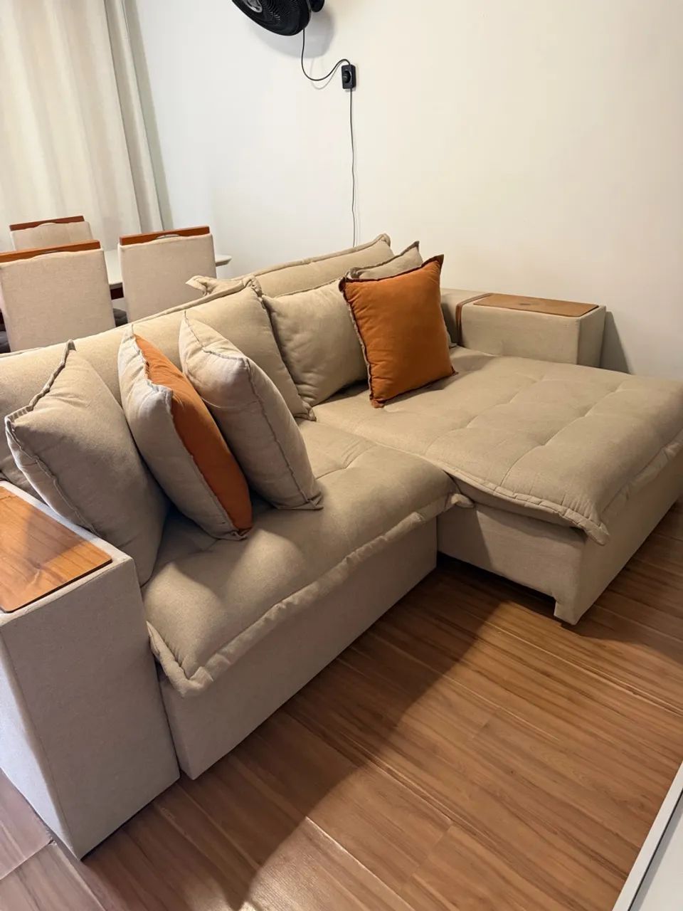 Vendo sofá de linho retrátil reclinável  - Foto 2