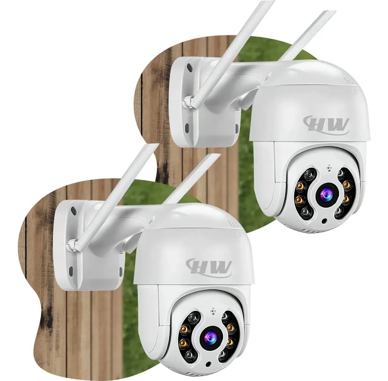 Kit 2 Câmeras Segurança IP WiFi Externa iCSee Infravermelho Prova D?Água