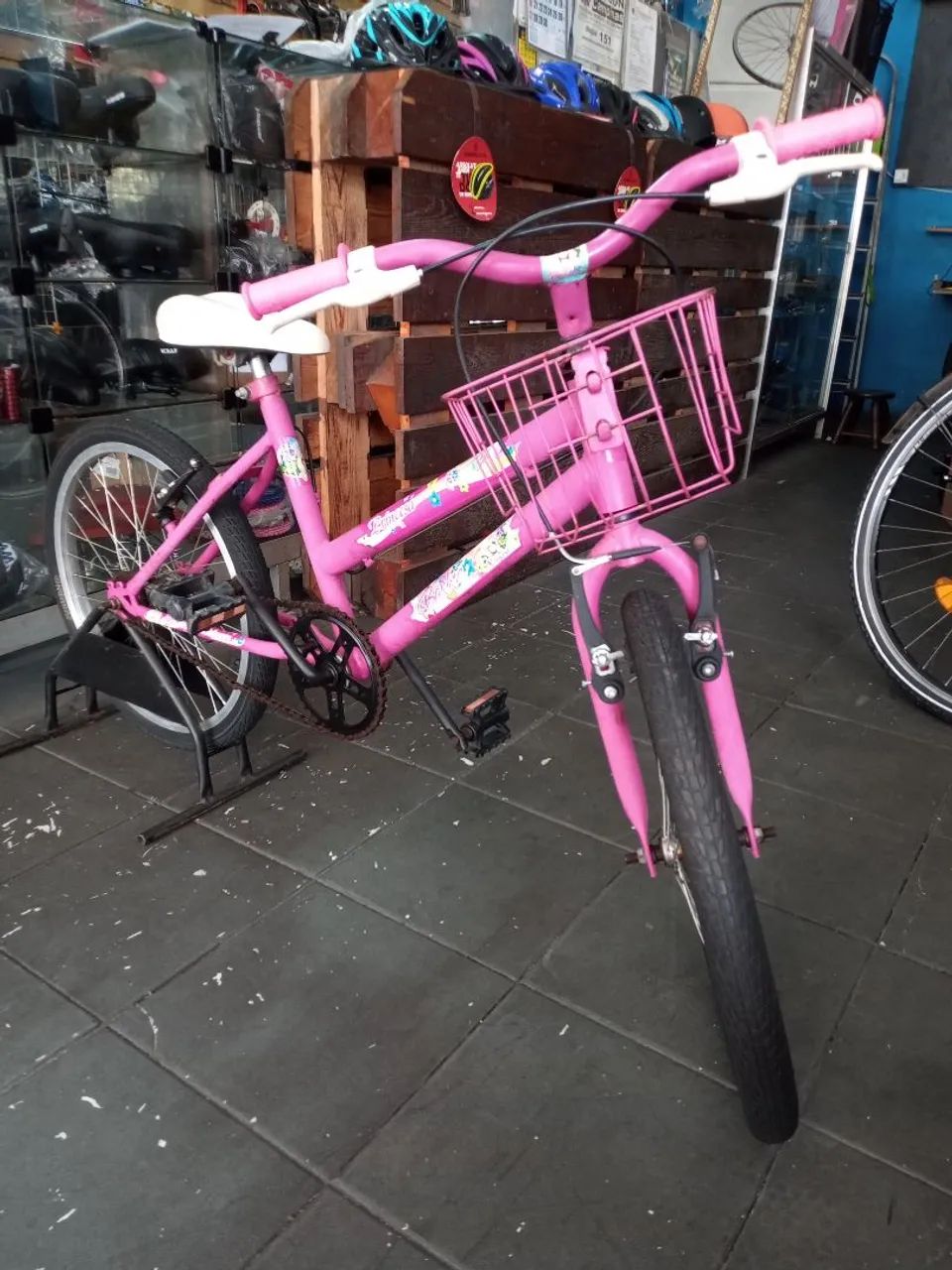 Bicicleta aro 20 infantil Rosa com cestinha linda!