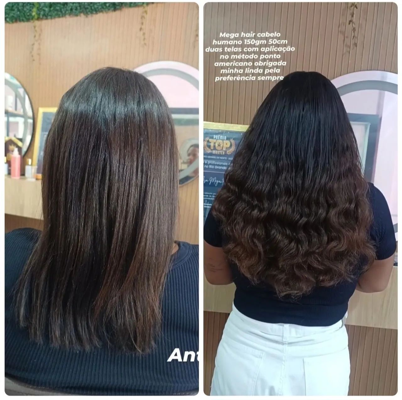 Mega hair cabelo humano com aplicação no método ponto americano no italiano e queratina  - Foto 4