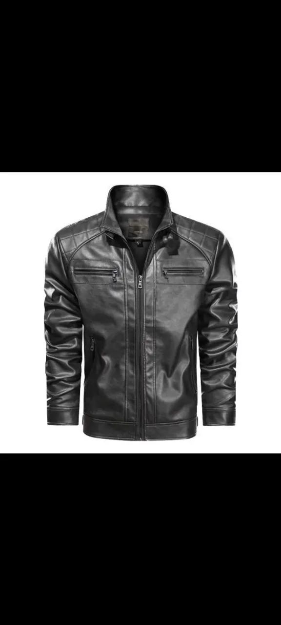 Jaqueta de couro masculina