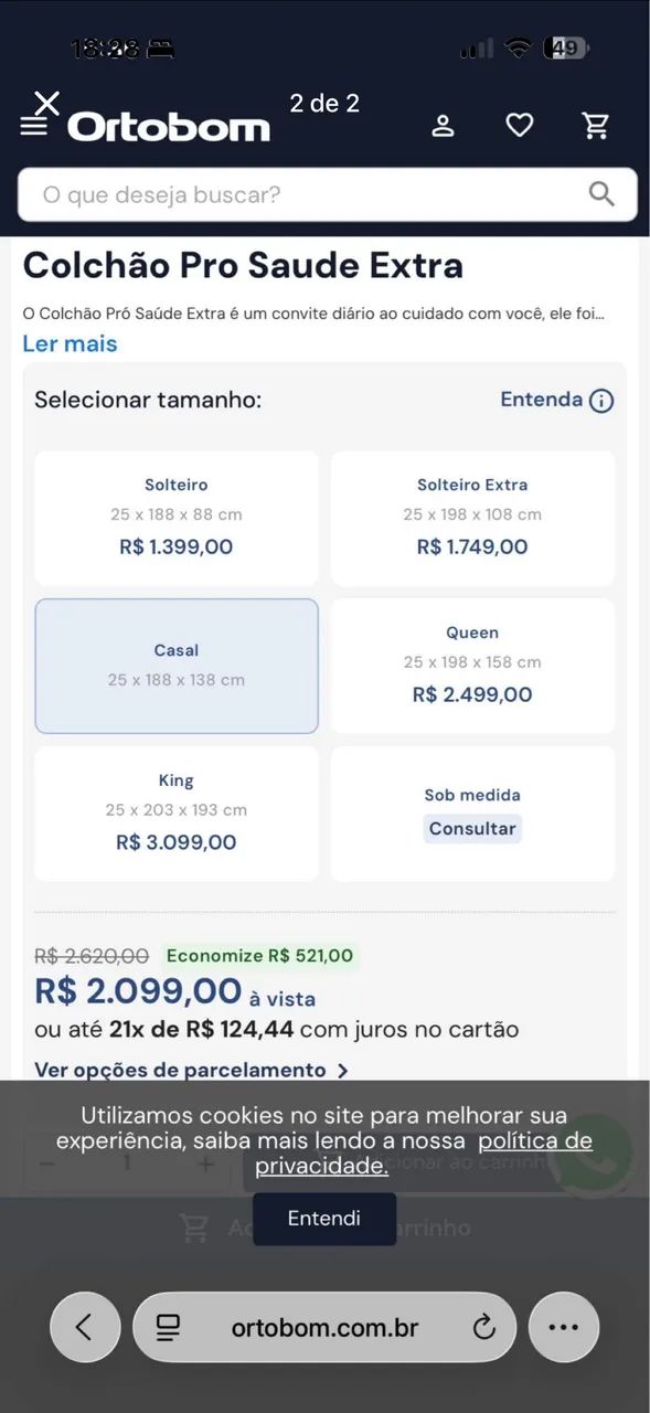 Colchão casal Ortobom - Foto 3