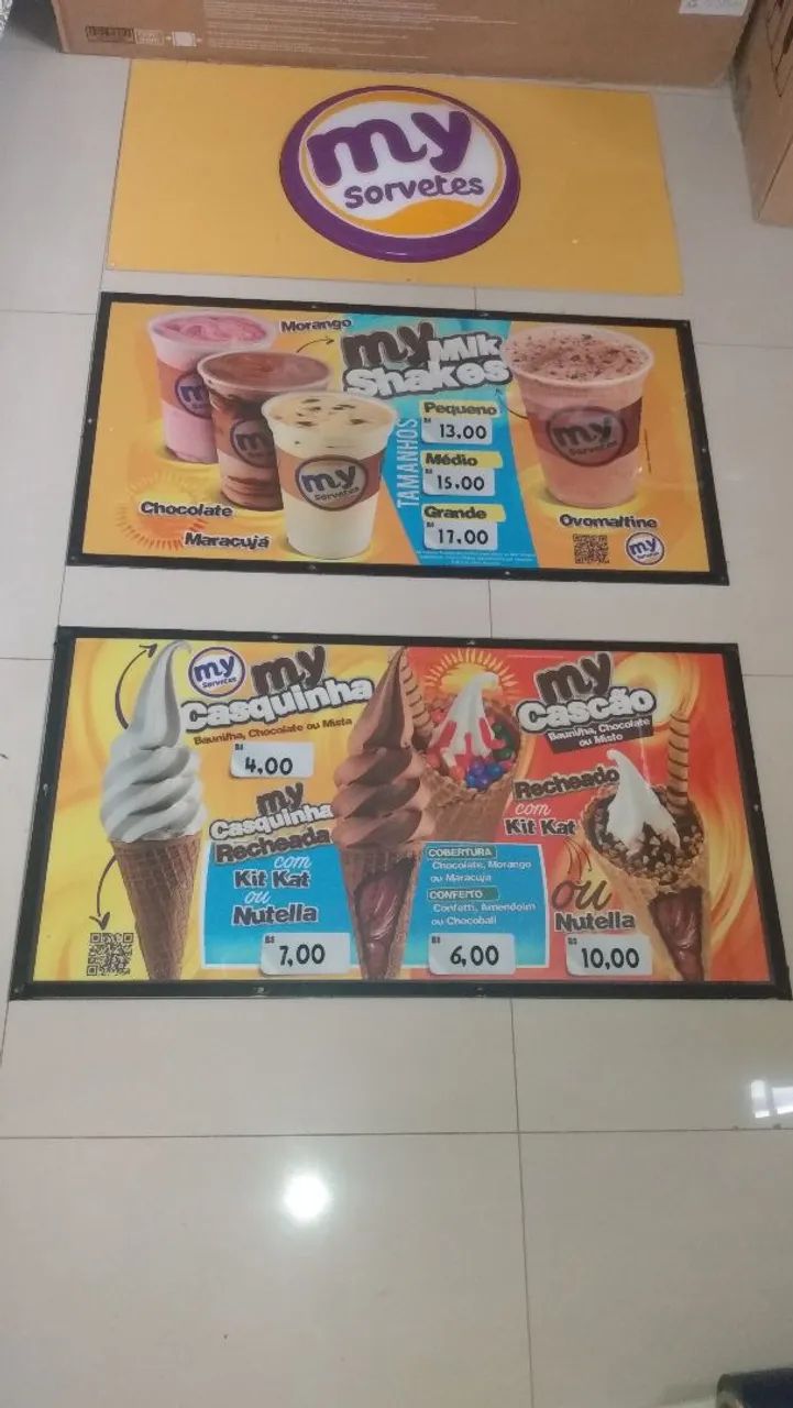 Banner de sorvetes painel 