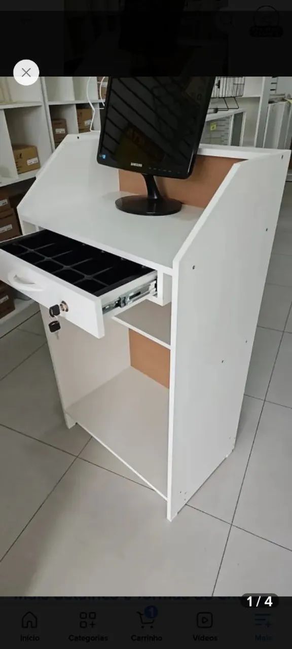 Balcão caixa branco