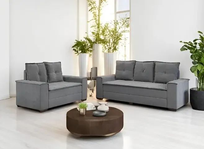 Oferta! Sofá 2 e 3 lugares Barcelona Na Cor Cinza 