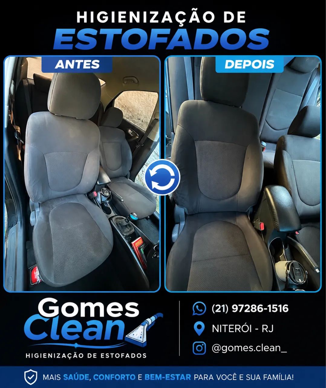LIMPEZA SOFÁ, COLCHÃO, CADEIRAS, CARRO