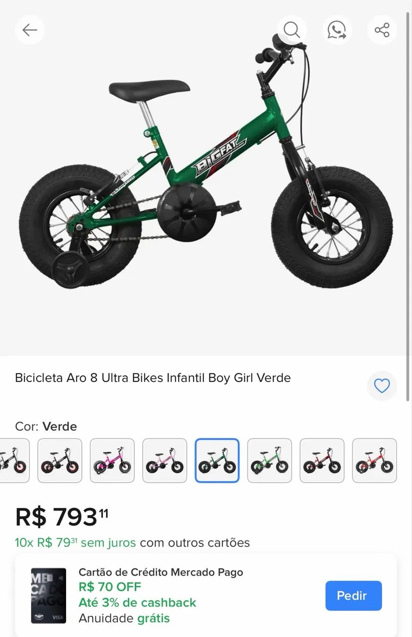 Bicicleta infantil aro 8 sem uso - Foto 2