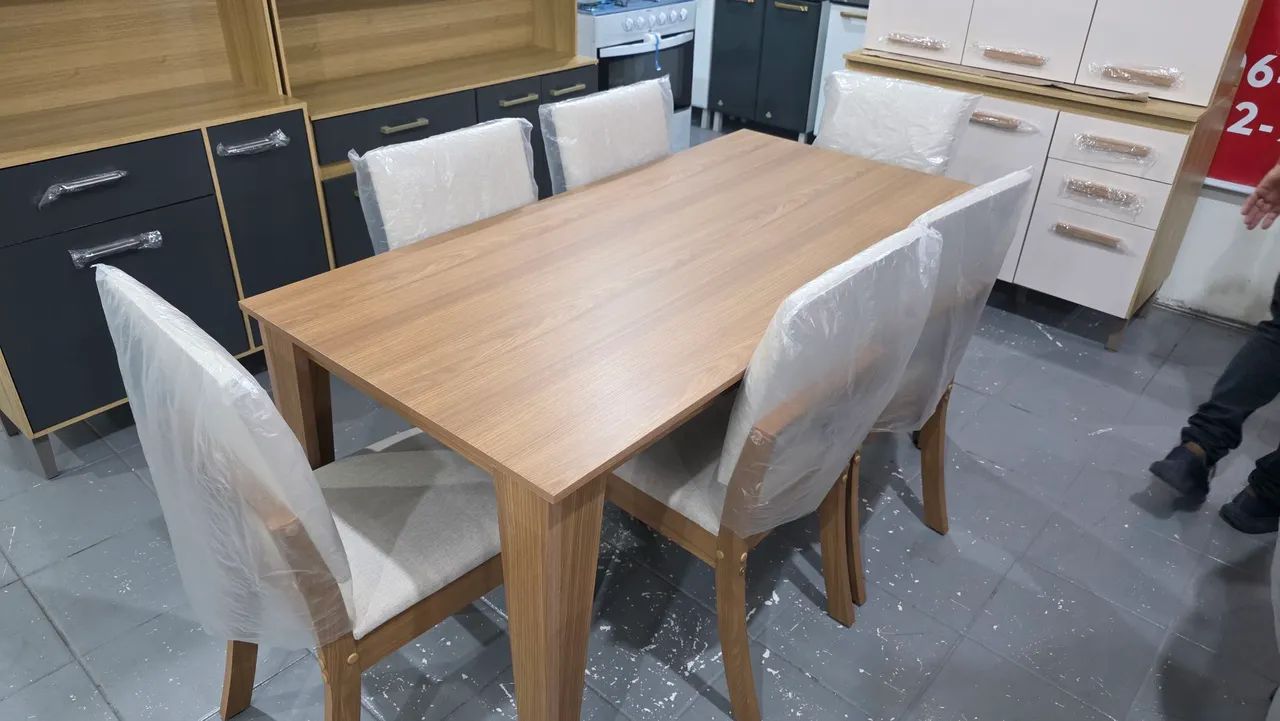 Mesa de 6 cadeiras mdp bem reforçada nova - Foto 3