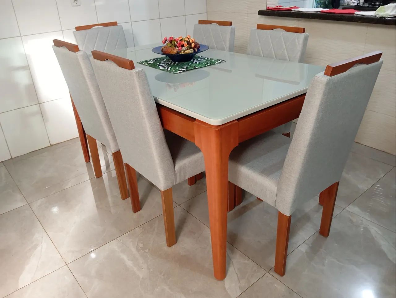 Mesa aranha madeira 6 lugares 