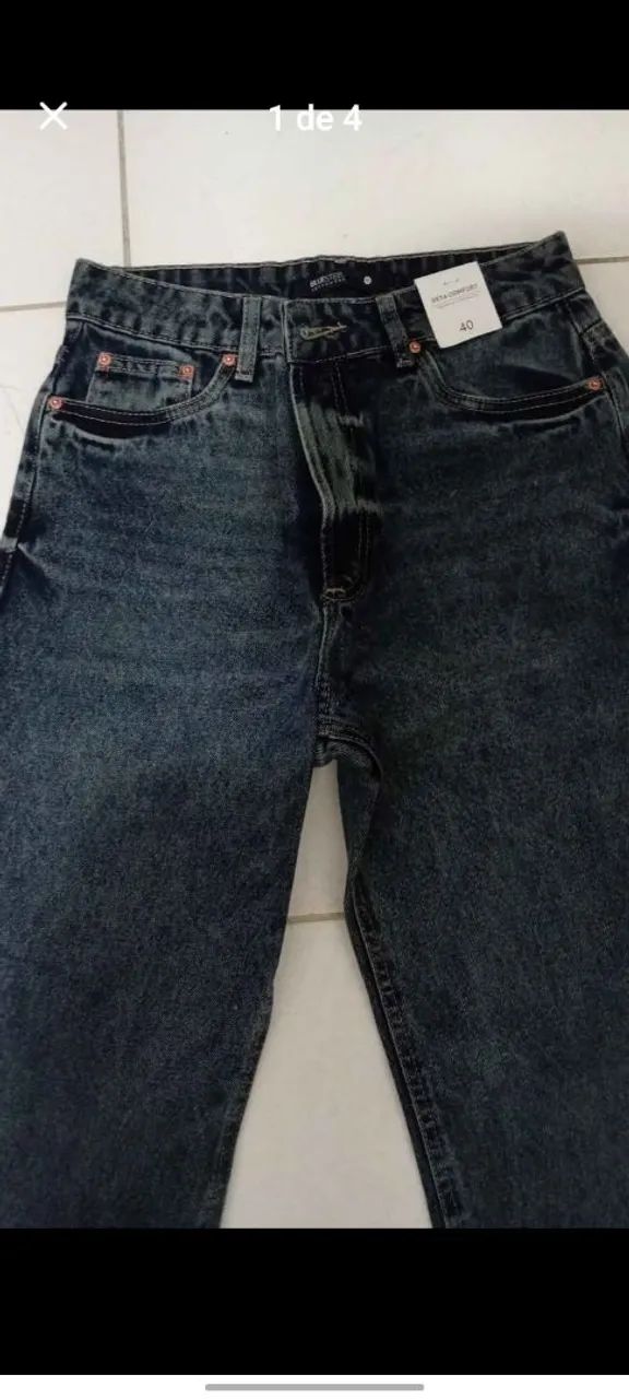 Vendo calça jeans feminina nova, tamanho 40 - Foto 2
