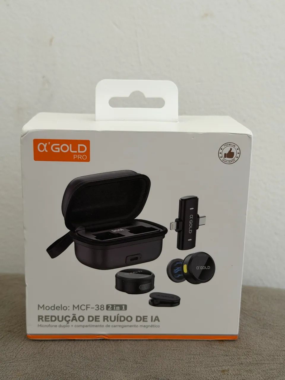 Microfone de lapela duplo A?Gold 2 em 1 - Foto 2