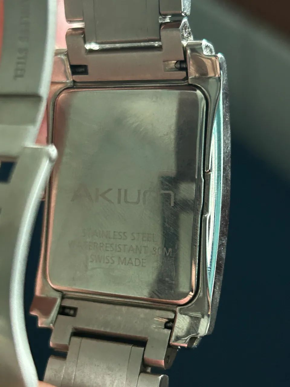 Relógio Akium Swiss Made Quartz Retangular em Aço - Foto 5