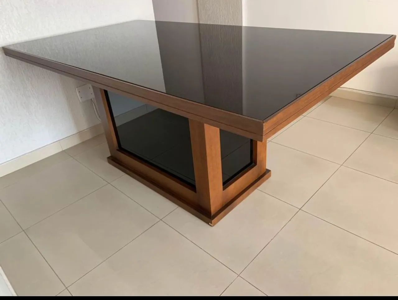 Mesa vidro preta