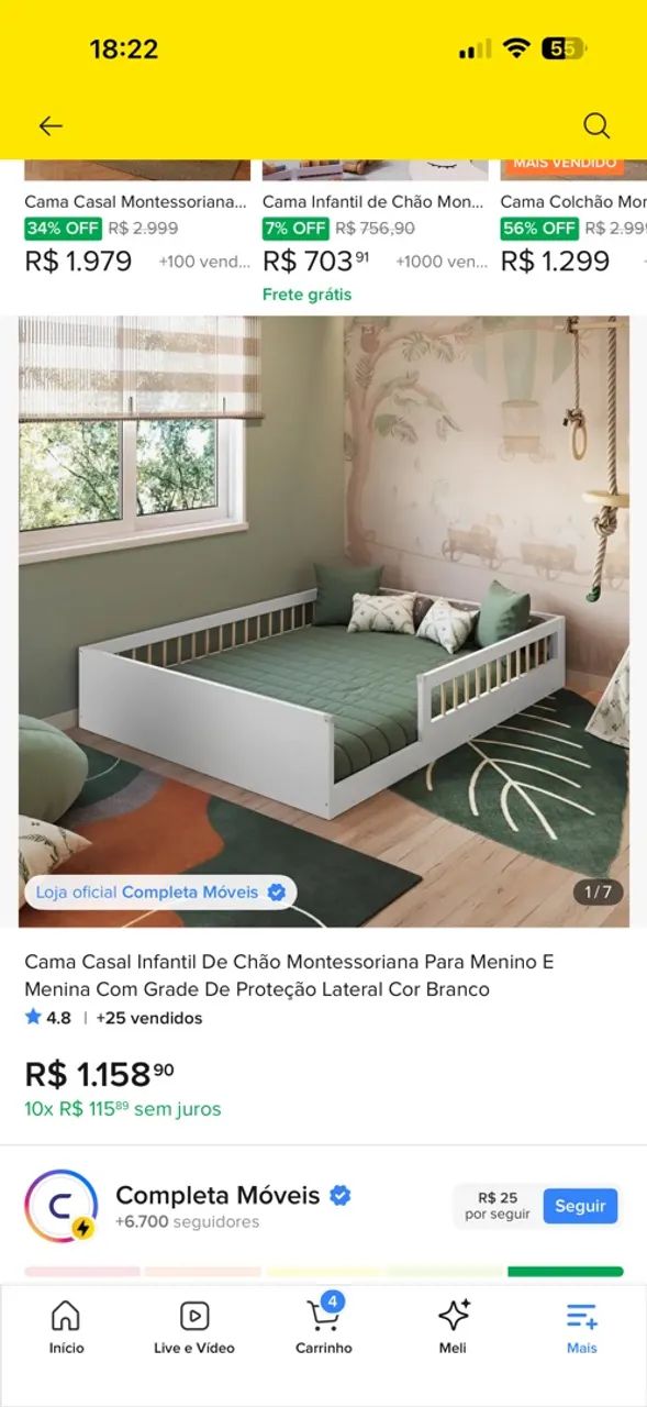 Cama montessoriana casal 