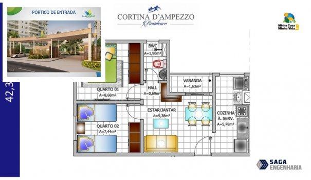 CONDOMÍNIO CORTINA DE D'AMPEZZO - Apartamento em Lançamentos no bairro Estrada d... - Foto 13