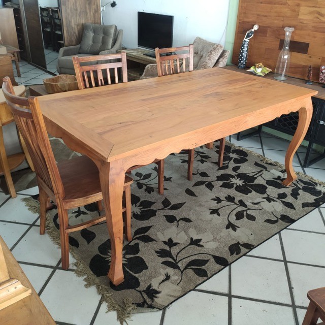 Mesa Pé Luis XV De Peroba Rosa  - Foto 2