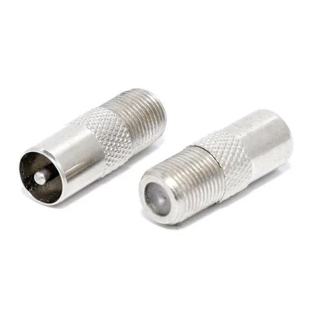 Adaptador Conector Coaxial F Fêmea X Pino Europeu Macho