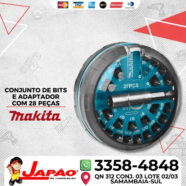Conjunto de Bits e Adaptador com 28 Peças Makita B-28911