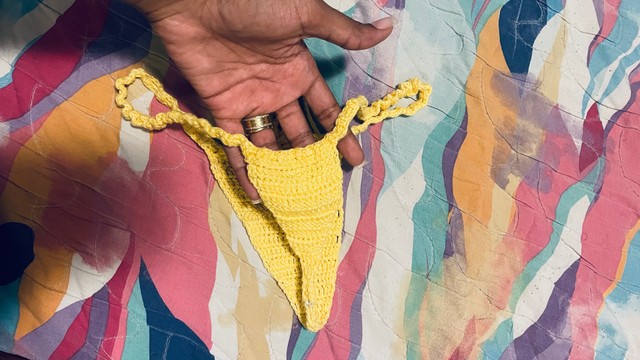 Maio de Crochê Amarelo praia biquine  - Foto 4
