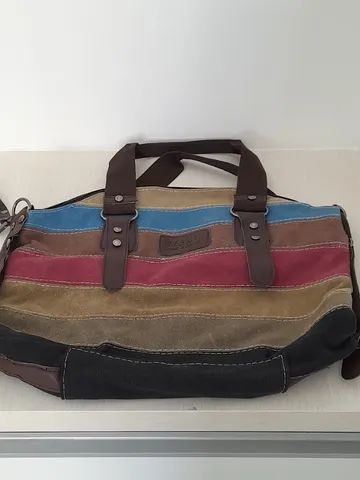 Bolsa de ombro importada colorida em canvas( lona)
