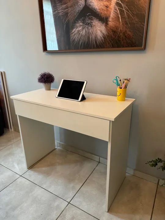 Mesa de Escritório Branca com Gaveta - Foto 3