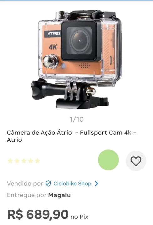 Câmera de Ação Átrio Fullsport Cam 4k - Nova