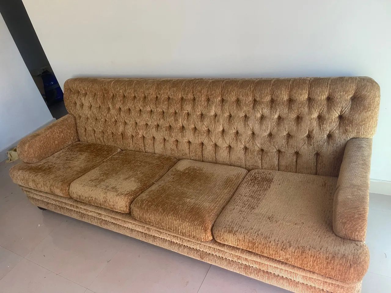 Conjunto sofá 4 lugares e 2 poltronas anos 80 divido 3x sj - Foto 3