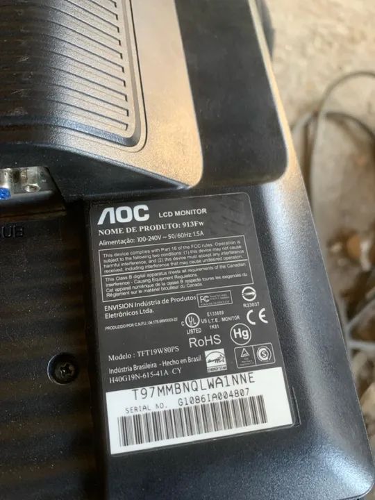 Monitor Aoc 913Fw lcd não funciona defeito não liga  - Foto 5