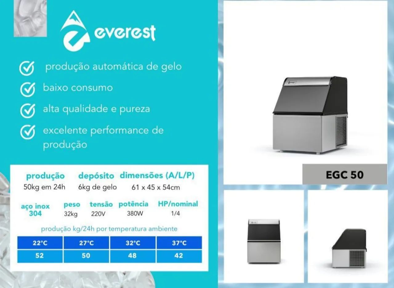 Máquina de Gelo em Cubo Everest
