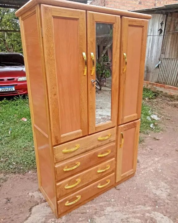 Guarda roupa de solteiro 3 portas e 4 gavetas NOVO! - Foto 4