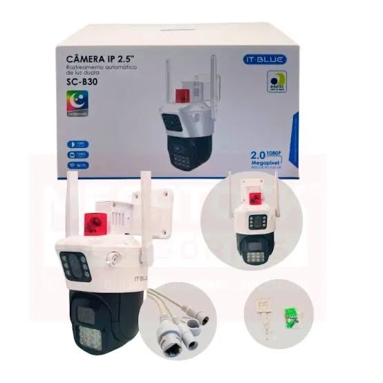 Câmera de Segurança IP Dupla com 2 Antenas com alerta inteligente SC-B30 - It-Blue  - Foto 2