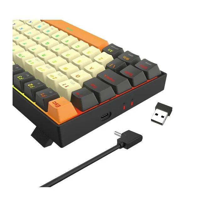 Teclado Mecânico 75% Redragon Phantom Pro Gray/Cream RGB Bluetooth/Wireless - WZetta - Foto 2