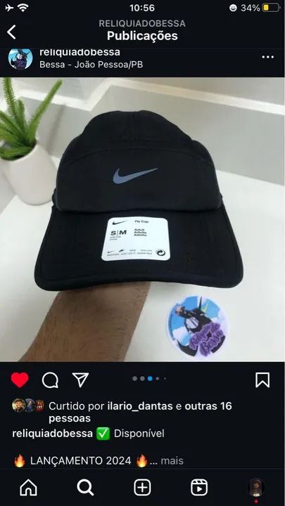 BONÉ NIKE AW84 DRI FIT PRETO ORIGINAL  - Foto 3