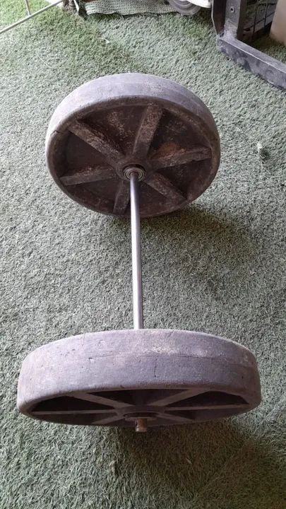 Par de Roda borracha maciças D 38cm X L 7cm