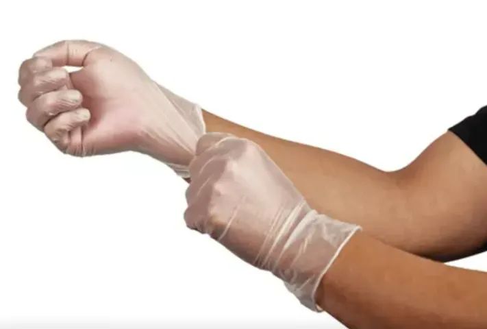 Luva Vinil Sem Pó M Caixa c/ 100und Vabene Descartável Transparente - Foto 2