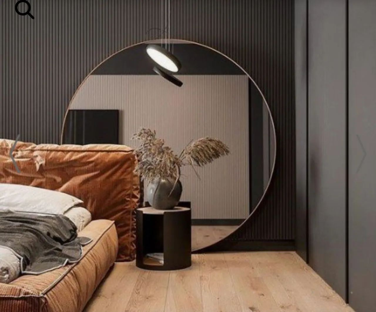 Espelho redondo com acabamento lapidado 