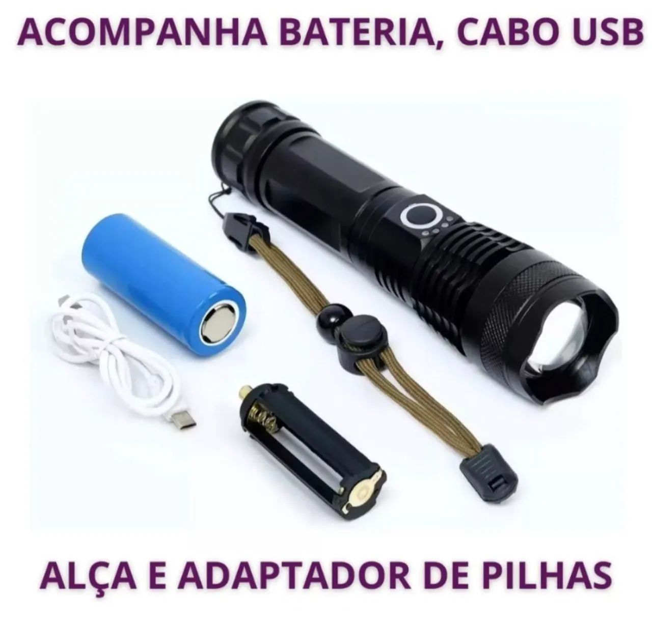 LANTERNA TÁTICA RECARREGÁVEL 