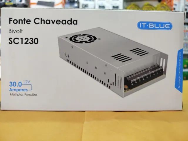 Fonte Chaveada colmeia 12v 30a com cooler Bivolt - eletronicos Atacado e Varejo