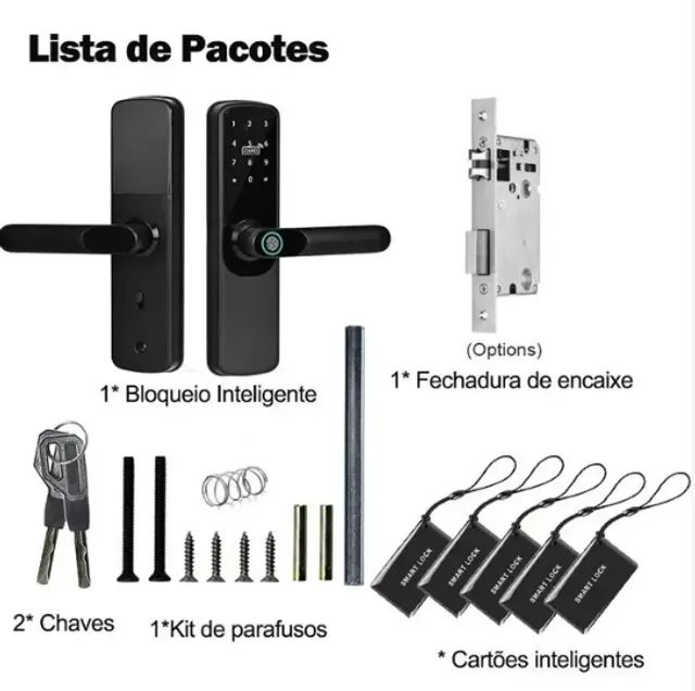 Fechadura Eletrônica Tuya Completa Wifi + Digital + Tag + Português - Foto 3