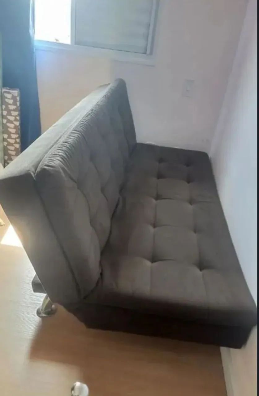 Sofá Cama Retrátil 3 lugares  marrom cafe
