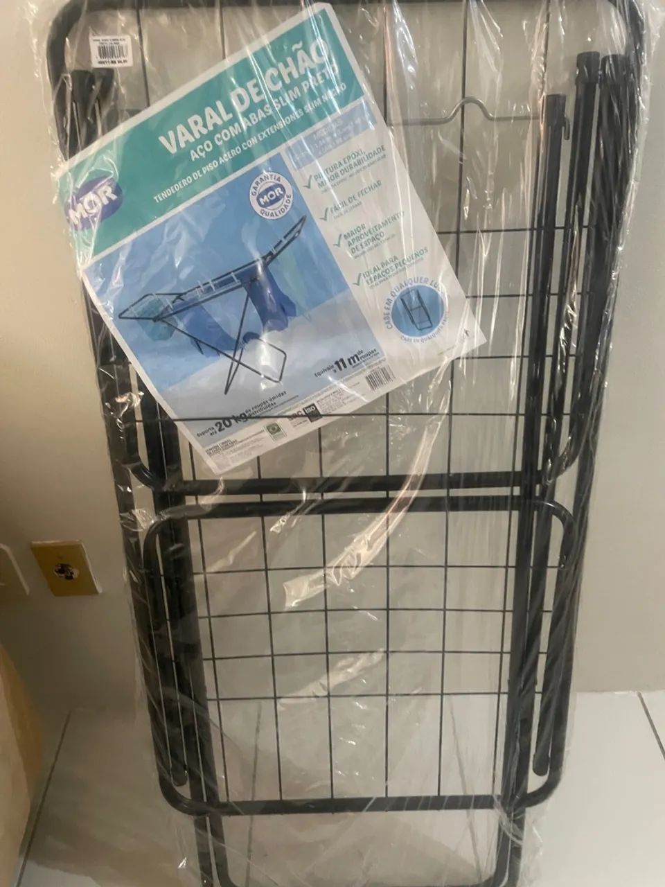 Varal de Chão Mor Slim Preto - Foto 2
