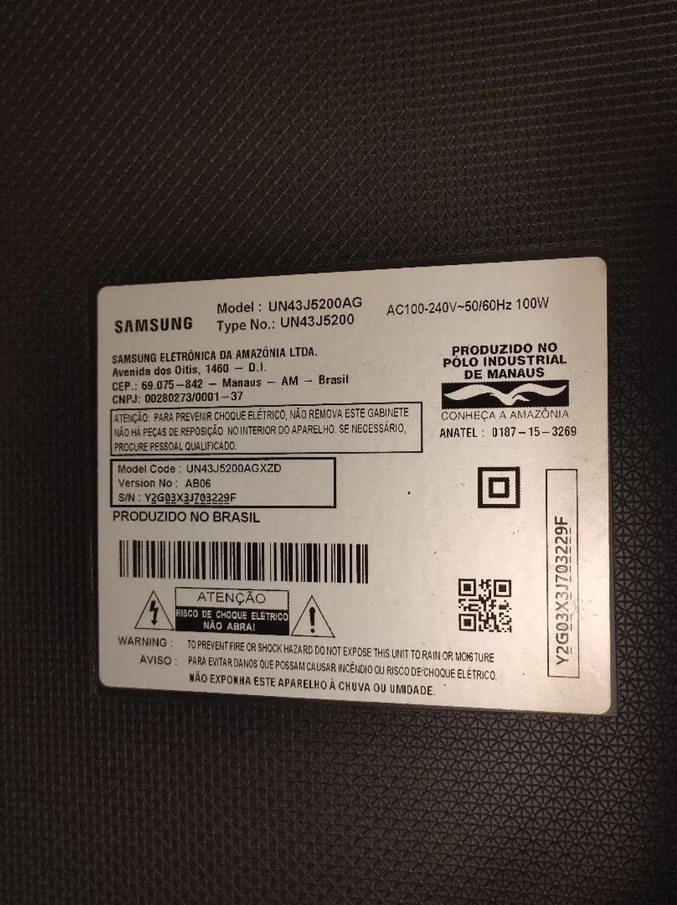 Tela trincada - Smart TV Samsung 43 polegadas UN43J5200 - Foto 2