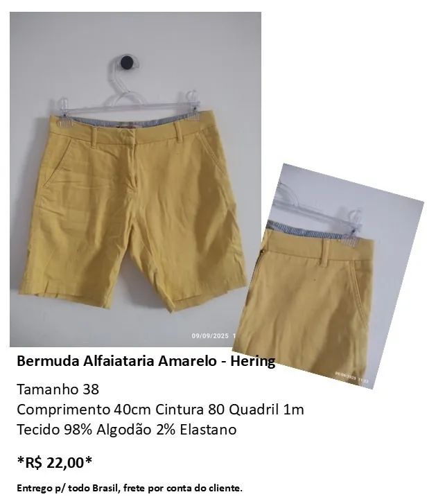 Bermuda Alfaiataria Amarelo - Foto 5