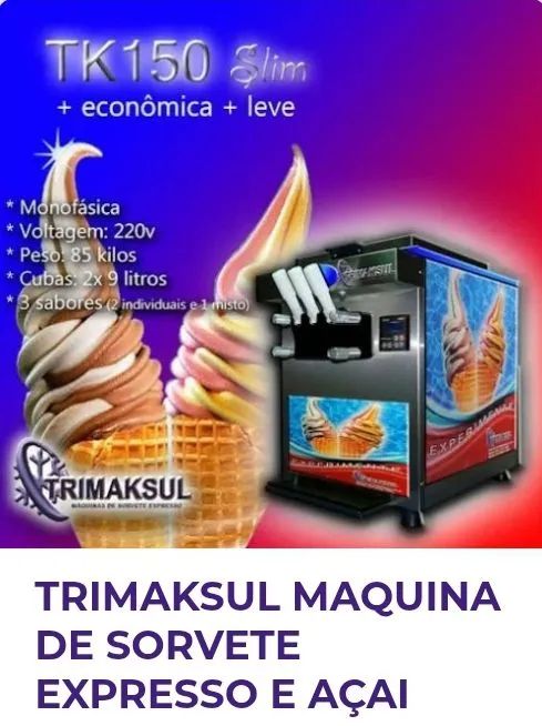maquina de sorvete e açaí  expresso  trimaksul 